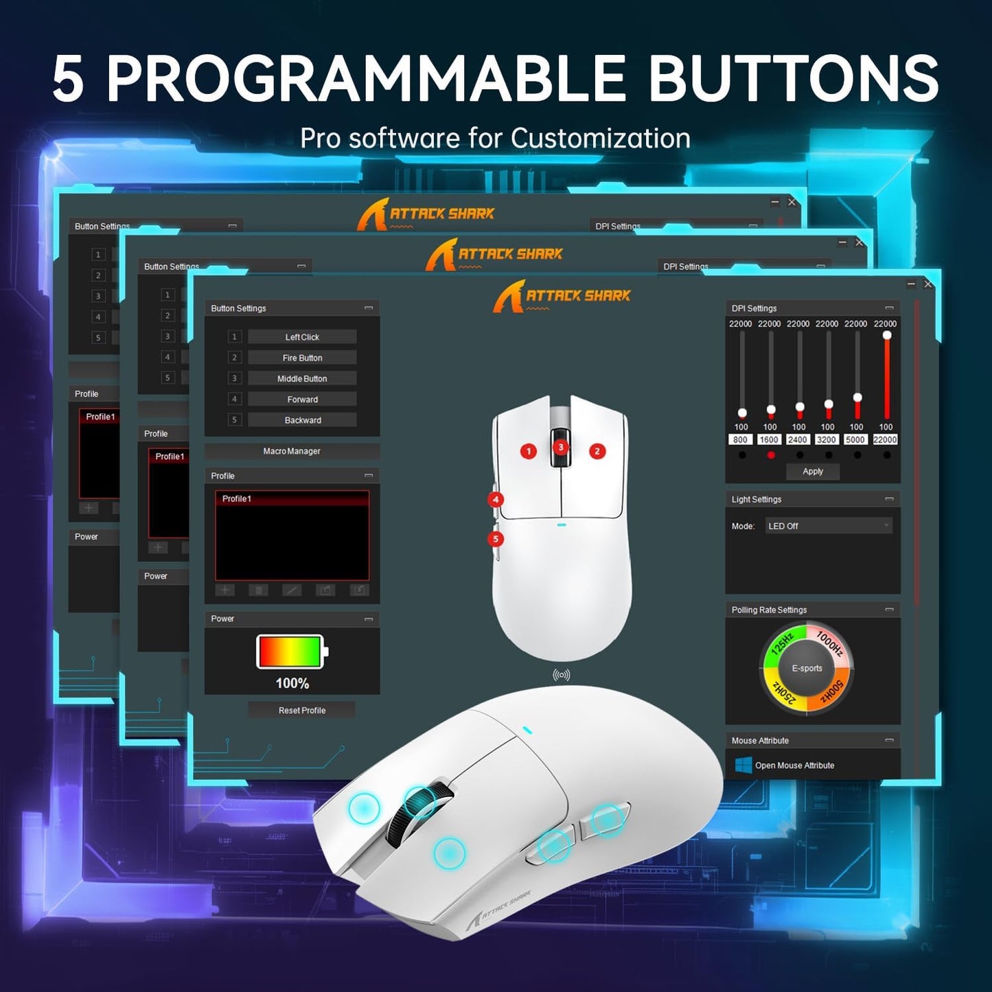 ATTACK SHARK X11 -Wireless Gaming Mouse