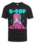 Anime and K-Pop K-POP GIRL Music Chibi Kawaii Manga T-Shirt (1)
